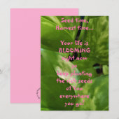 zaadtijd, oogsttijd, platte Wenskaart (Voorkant / Achterkant)