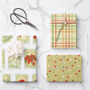 -zaadverpakkingen en gesorteerd inpakpapier vel