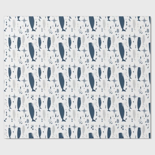 ZAADWALVIS WIT BLAUW MET TEXTUUR CADEAUPAPIER (Vlak)