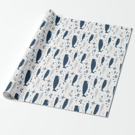 ZAADWALVIS WIT BLAUW MET TEXTUUR CADEAUPAPIER