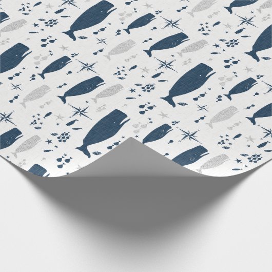 ZAADWALVIS WIT BLAUW MET TEXTUUR CADEAUPAPIER (Hoek)