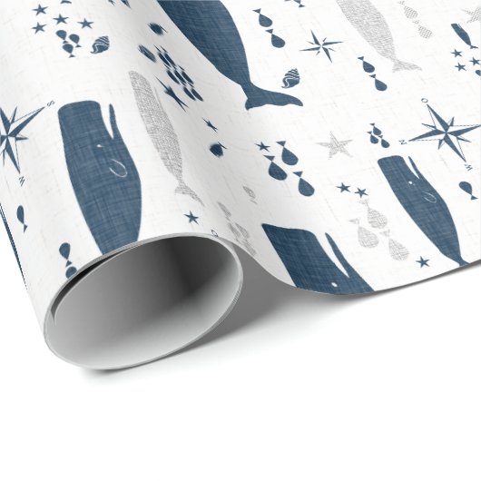 ZAADWALVIS WIT BLAUW MET TEXTUUR CADEAUPAPIER (Rol Hoek)