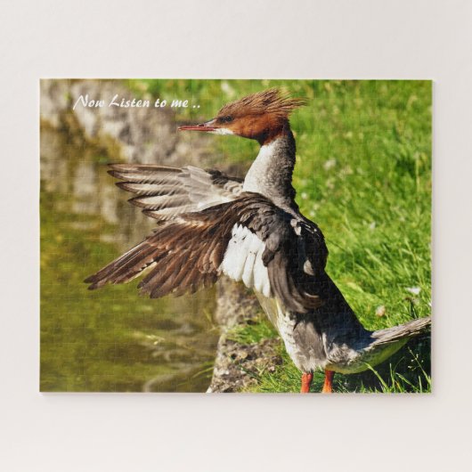 Zaagbek eend legpuzzel (Horizontaal)