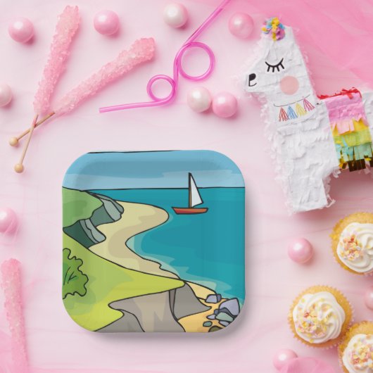 Zaaglandschap Papieren Bordje (Feest)