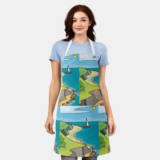 Zaaglandschap Schort (Gedragen)