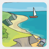 Zaaglandschap Vierkante Sticker (Voorkant)