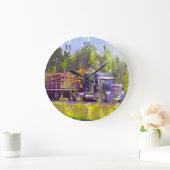 Zaagmolen houtkap vrachtwagen wandklok (Huis)