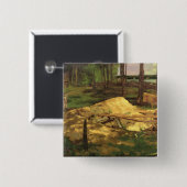 Zaagsel Pit, 1876 Vierkante Button 5,1 Cm (Voorkant /achterkant)