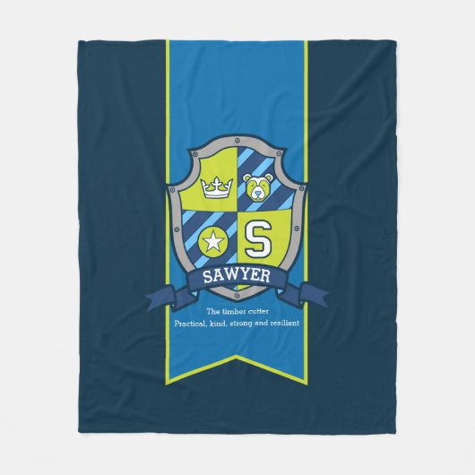 Zaagster of letter S: blauwe groene deken (Voorkant)