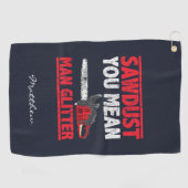 Zaagstof: Glitter Lumberjack met Man Golfhanddoek (Horizontaal)