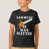 Zaagstof is Man glitter T-shirt (Voorkant)