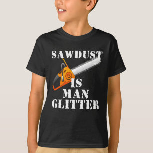 Zaagstof is Man glitter T-shirt
