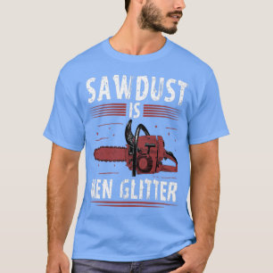 Zaagstof is man glitter t-shirt