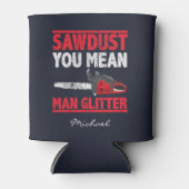 Zaagstof: Man glitter Typografie Blikjeskoeler (Voorkant)
