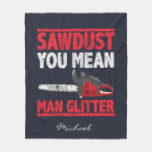 Zaagstof: Man glitter Typografie Fleece Deken (Voorkant)