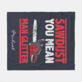 Zaagstof: Man glitter Typografie Fleece Deken (Voorkant (Horizontaal))