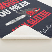 Zaagstof: Man glitter Typografie Sherpa Deken (3/4)