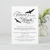 Zaagt vogels voor altijd in ons hart begrafenis kaart (Staand voorkant)