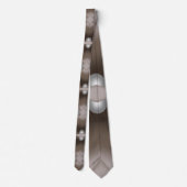 Zaagtand Edged Concentric Earth Tone Abstracte kun Stropdas (Achterkant)