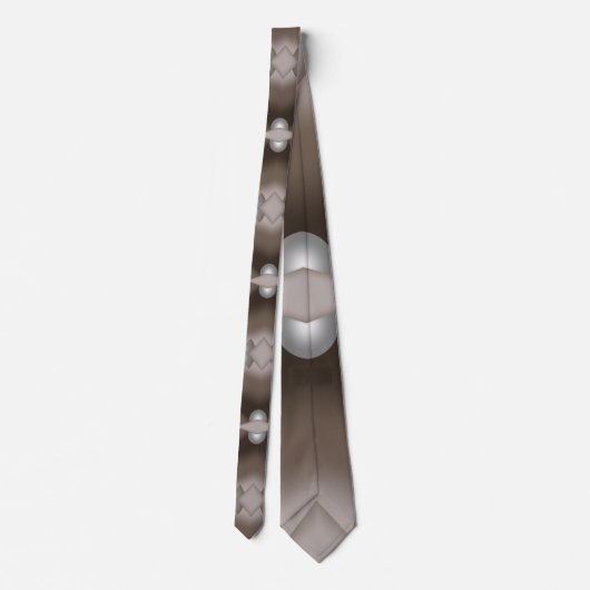 Zaagtand Edged Concentric Earth Tone Abstracte kun Stropdas (Achterkant)