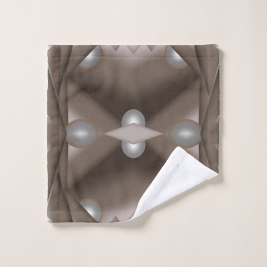 Zaagtand gerand concentrische aarde Toon Ombre Art Bad Handdoek (Wasdoekje)