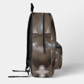 Zaagtand gerand concentrische aarde Toon Ombre Art Bedrukte Rugzak (Links)