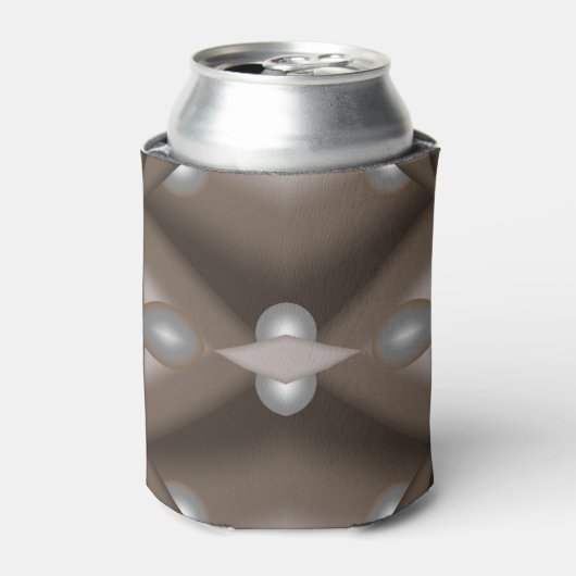 Zaagtand gerand concentrische aarde Toon Ombre Art Blikjeskoeler (Blikje Voorkant)