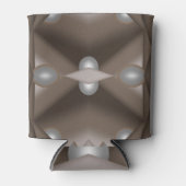 Zaagtand gerand concentrische aarde Toon Ombre Art Blikjeskoeler (Voorkant)