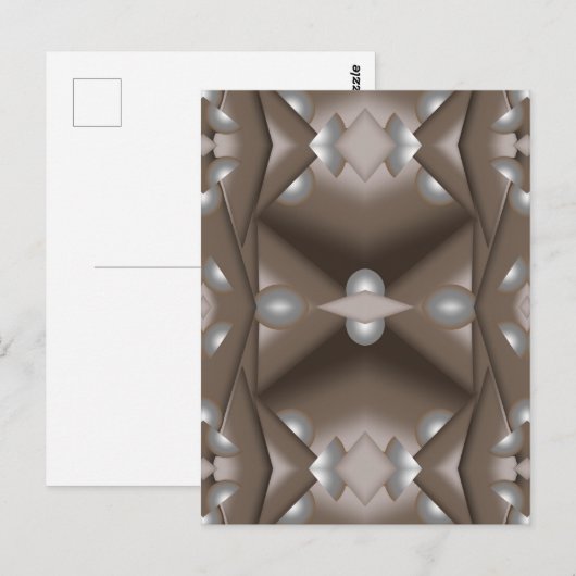 Zaagtand gerand concentrische aarde Toon Ombre Art Briefkaart (Voorkant / Achterkant)