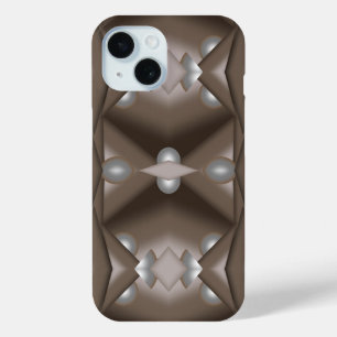 Zaagtand gerand concentrische aarde Toon Ombre Art iPhone 15 Case