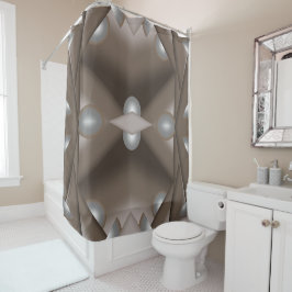 Zaagtand gerand concentrische aarde Toon Ombre Art Douchegordijn