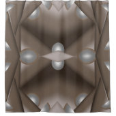 Zaagtand gerand concentrische aarde Toon Ombre Art Douchegordijn (Voorkant)