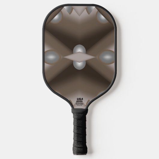 Zaagtand gerand concentrische aarde Toon Ombre Art Pickleball Paddle (Voorkant)