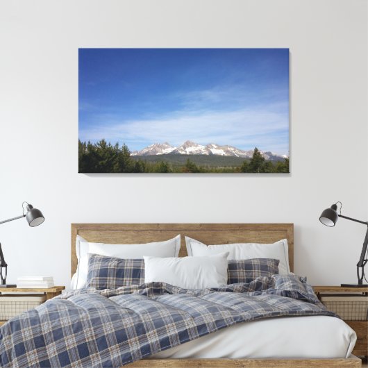 Zaagtandbergen 40x23 canvas afdruk (Insitu (Slaapkamer))