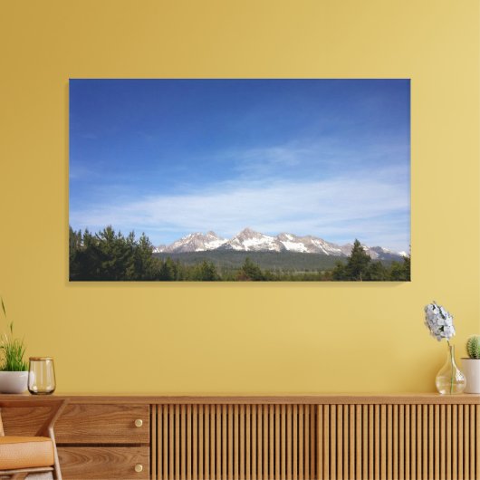 Zaagtandbergen 40x23 canvas afdruk (Insitu (Woonkamer))