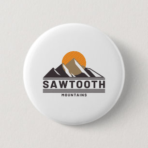 Zaagtandgebergte Idaho Bos Wandelen Buitenleven Ronde Button 5,7 Cm