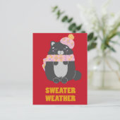 Zaagwater Roze zout en Pet Kat Briefkaart (Staand voorkant)