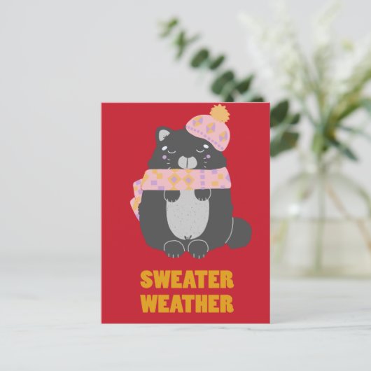 Zaagwater Roze zout en Pet Kat Briefkaart (Staand voorkant)