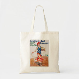 Zaai de zaden van de vrijheid! budget canvas tas