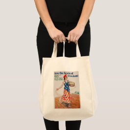 Zaai de zaden van de vrijheid! supermarkt canvas t tote bag