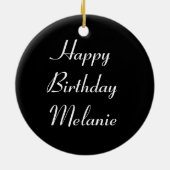 Zaaibloem Aangepaste verjaardag Keramisch Ornament (Achterkant)