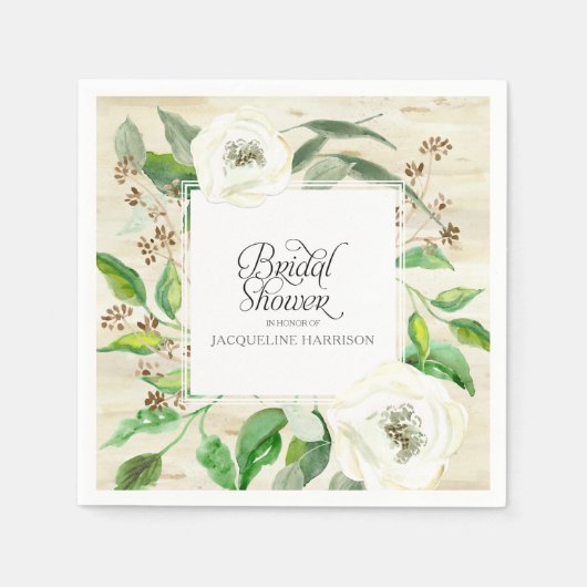 Zaaide Eucalyptus Leaf Krans BOHO Wild Roos Hout Servet (Voorkant)