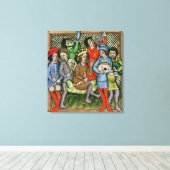 Zaaide menigte omringd door muzikanten canvas afdruk (Insitu (Houten vloer))