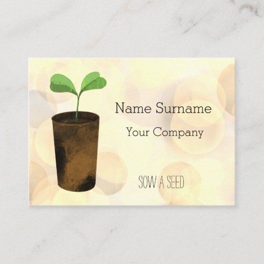 Zaaien een zaadje visitekaartje (Voorkant)