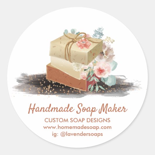 Zaaien Homemade Organic Natural Spa Ronde Sticker (Voorkant)