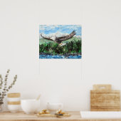 Zaaien op Eagles Wings - Bald Eagle Painting Poster (Keuken)