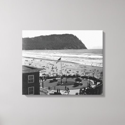 Zaaier, oregon Beach Scene uit luchtfoto Canvas Afdruk (Voorkant)