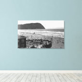 Zaaier, oregon Beach Scene uit luchtfoto Canvas Afdruk (Insitu (Houten vloer))