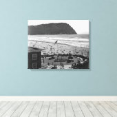Zaaier, oregon Beach Scene uit luchtfoto Canvas Afdruk (Insitu (Houten vloer))