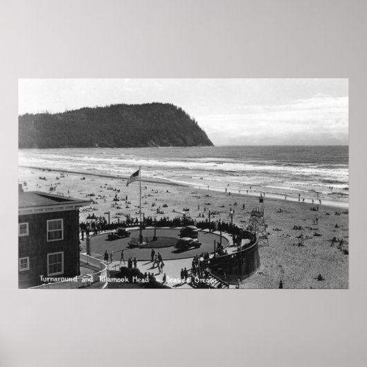 Zaaier, oregon Beach Scene uit luchtfoto Poster (Voorkant)